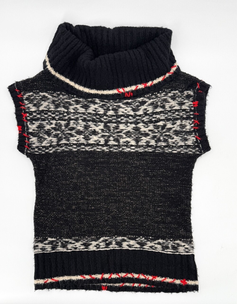 Free People Sweater Womens Small Black Turtle Neck Pull On Knit Sleeveless
